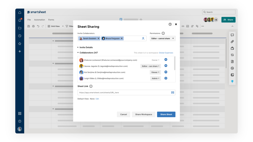 Anbindung externer Partner in smartsheet